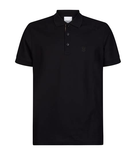 burberry polo nera logo rosso|Cotton Polo Shirt in Black .